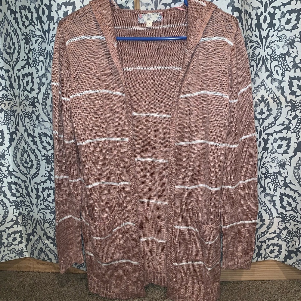 Blush Pink Hooded Cardigan